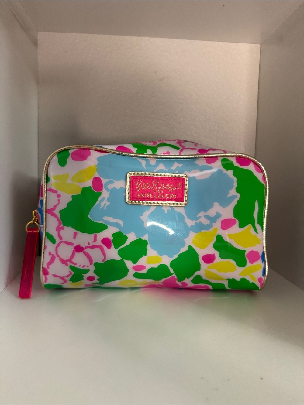 S Lilly Pulitzer x Este Lauder Multicolor Floral Zip Pouch - Like New!